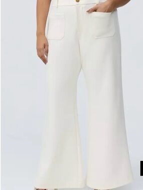 Torrid Cream Wide-Leg High-Rise Pants with Patch Pockets